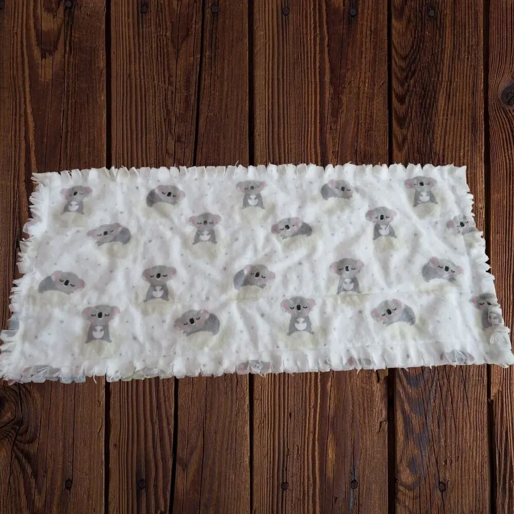 Burp Cloth, Flannel Rag Quilt Style, Reversible Clothesline Laundry, Koala Bears